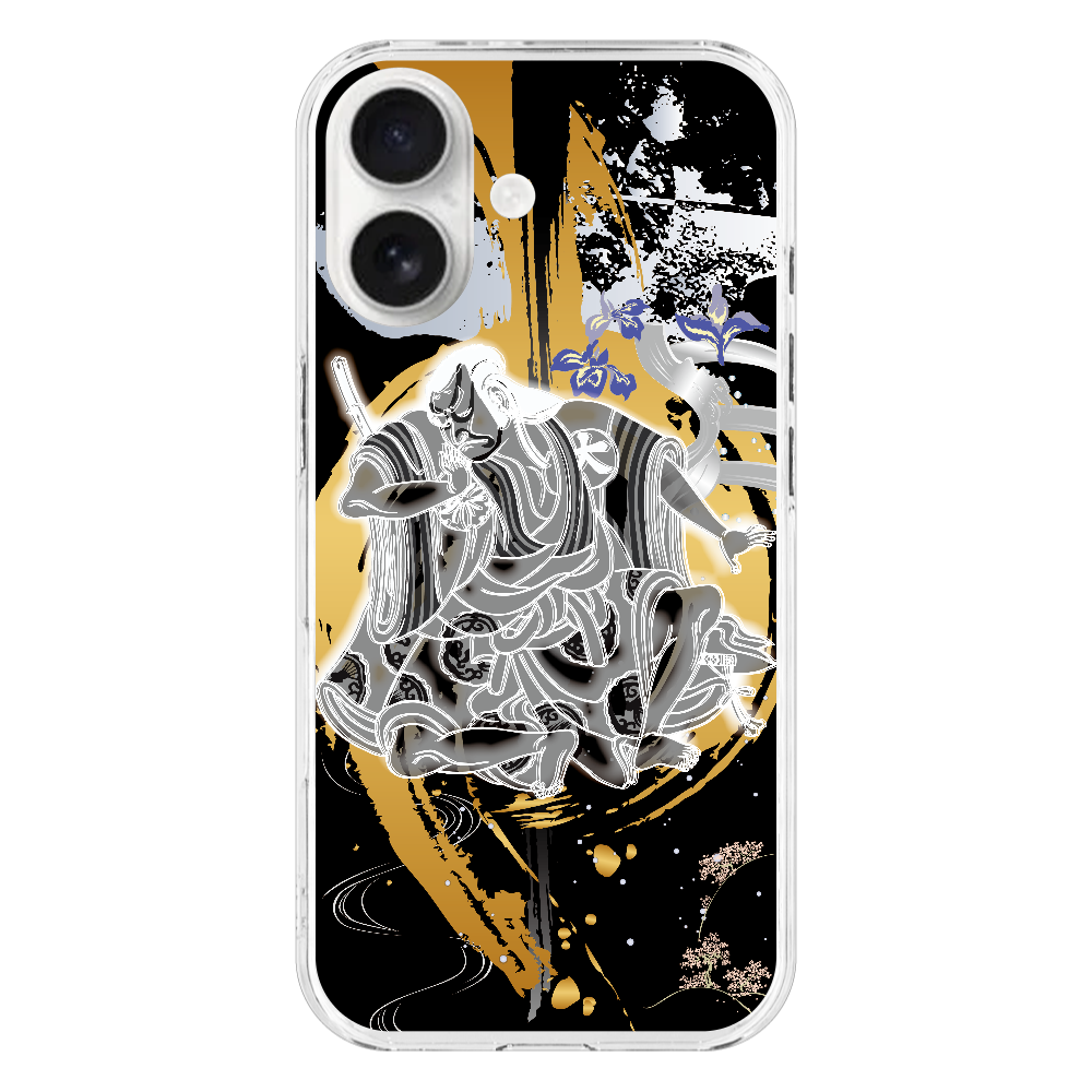 Z153　水墨画『見栄』 iPhone17 (透明)(ハードケース)｜PLATA