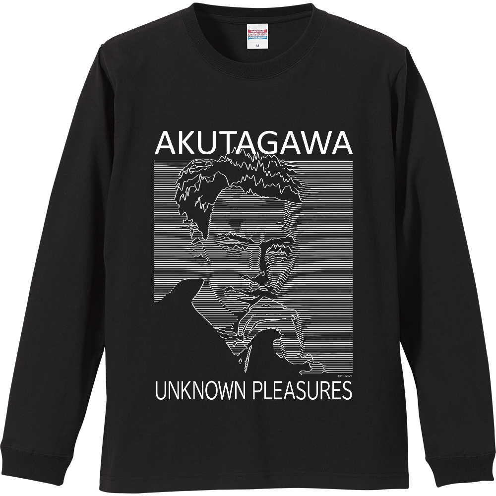 AKUTAGAWA "UNKNOWN PLEASURES" ラインアート 文学グラフィック 7分袖Tシャツ