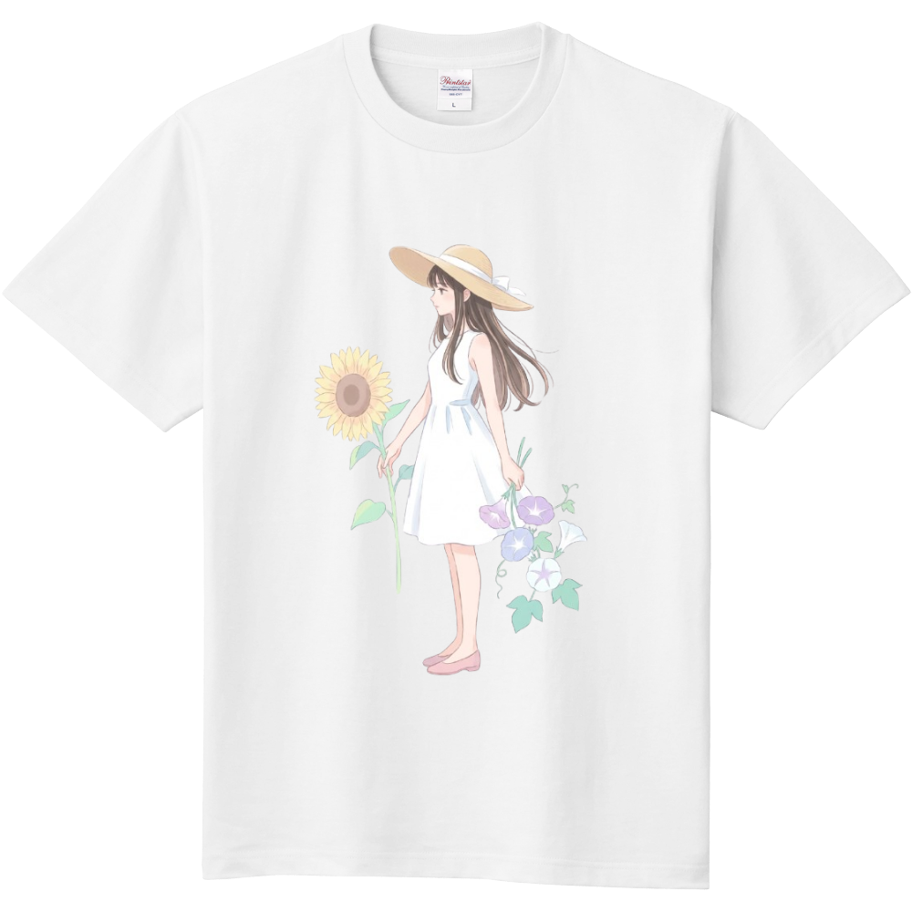 爽やか・夏のお嬢さん（向日葵・朝顔)