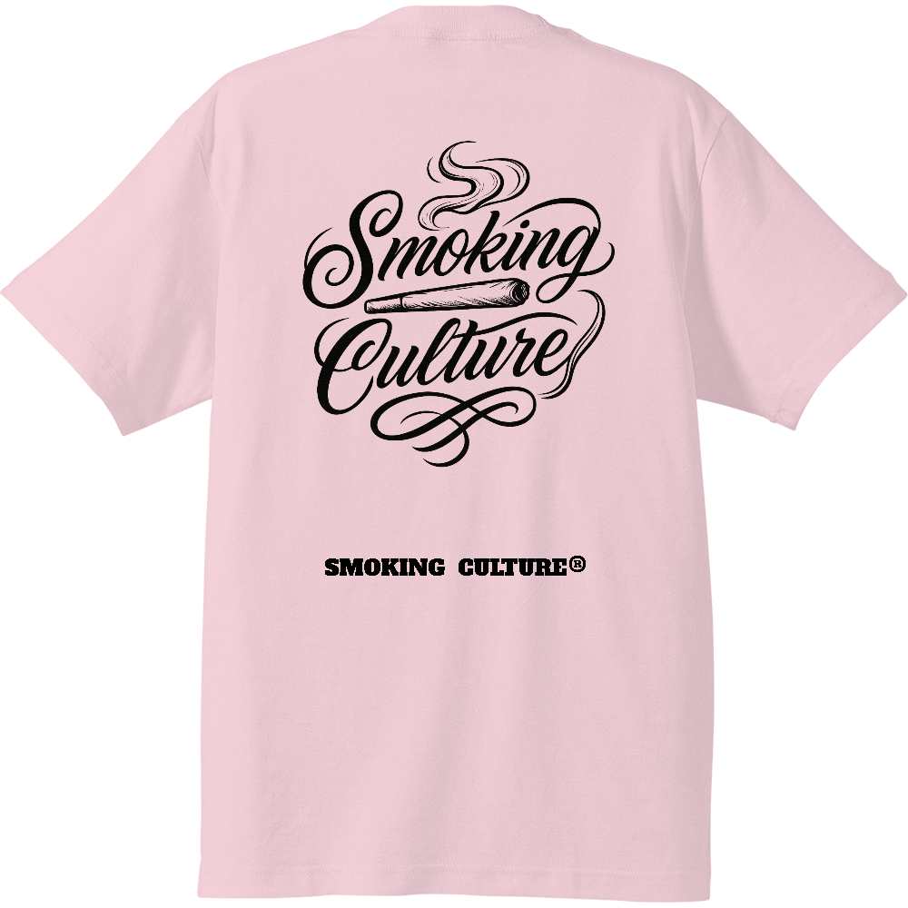 背面ジョイント スクリプト ハイクオリティTシャツ ライトピンク