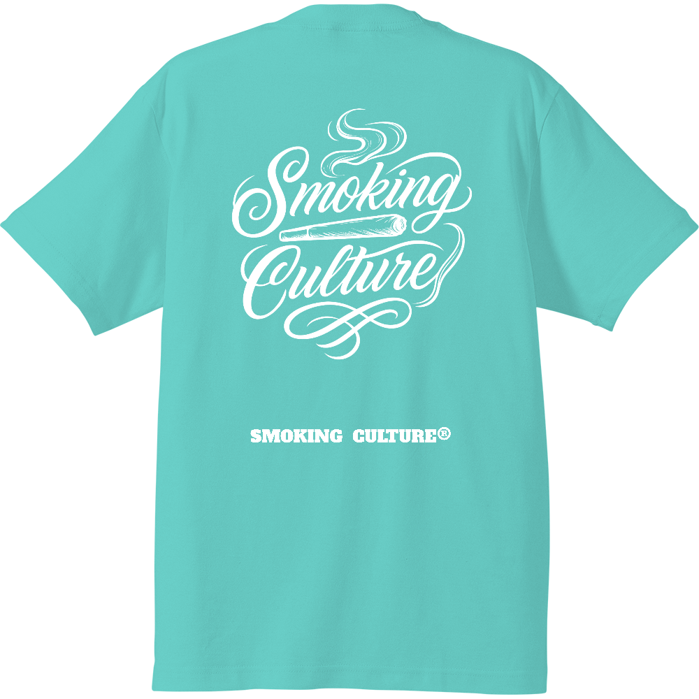 背面ジョイント スクリプト ハイクオリティTシャツ ミントグリーン