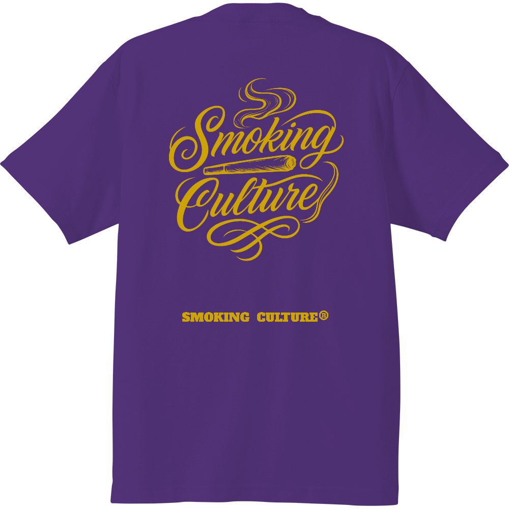 背面ジョイント スクリプト ハイクオリティTシャツ バイオレットパープル