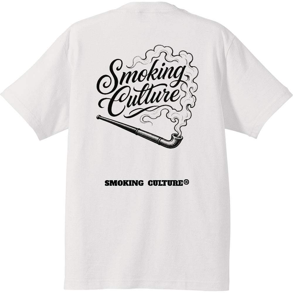 背面 煙管 スクリプト ハイクオリティTシャツ