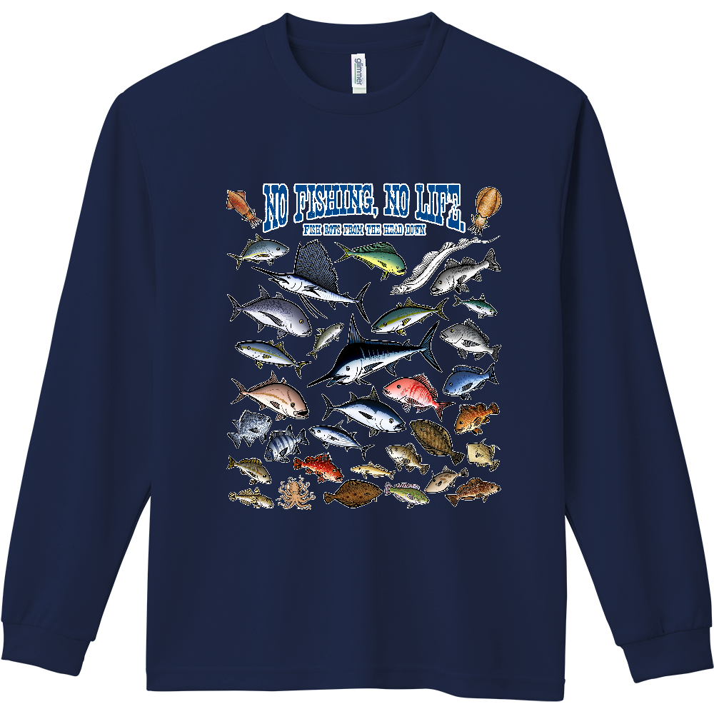 Saltwater fish_3CW (ドライ長袖Ｔシャツ)
