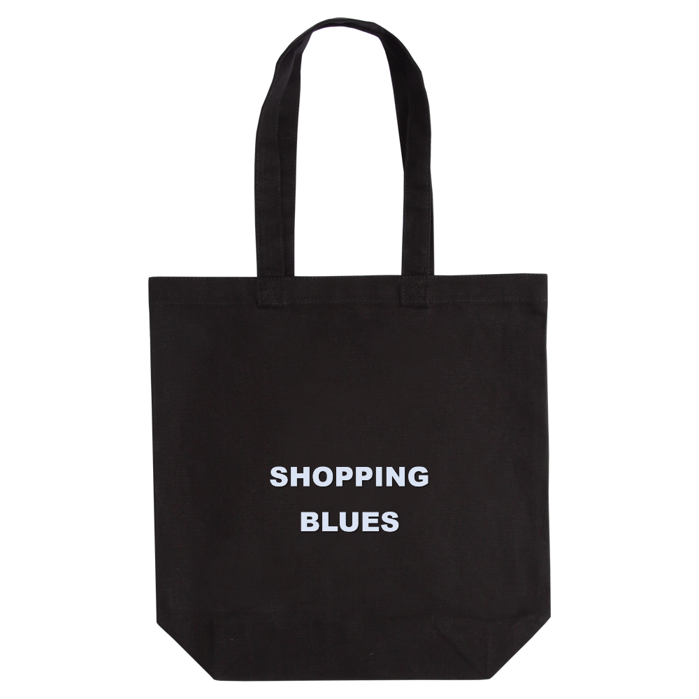 SHOPPING BLUES （ショッピング・ブルース）定番トートバッグ（M）【白プリントあり】No.2