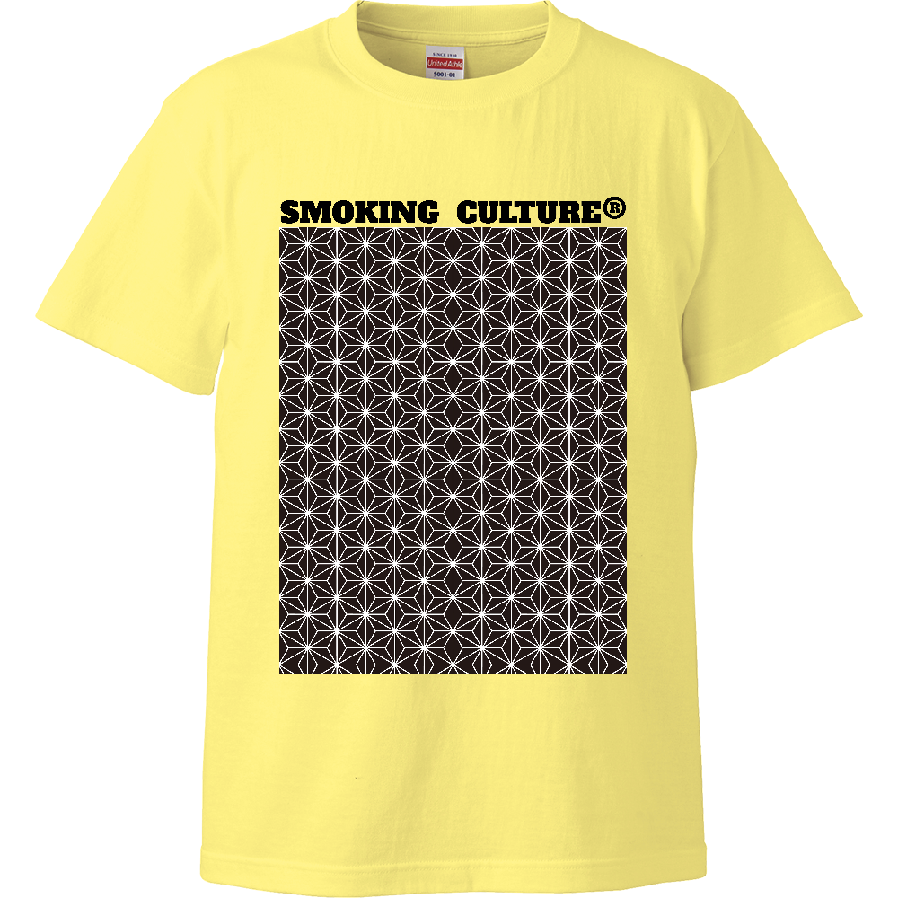 麻柄 ハイクオリティTシャツ ライトイエロー