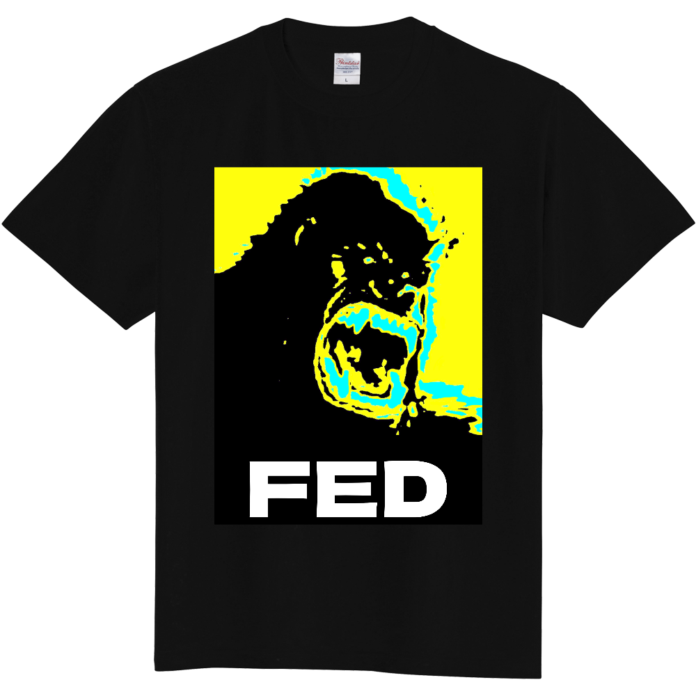 FED BLACK GORILLA YELLOW BACK T SHIRTS
