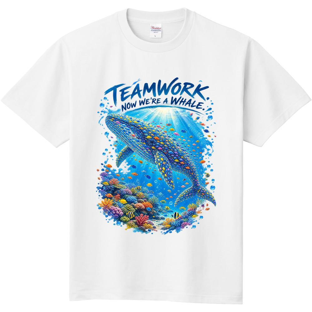 TEAMWORK WHALE TEE｜小さな魚たちがつくるクジラ