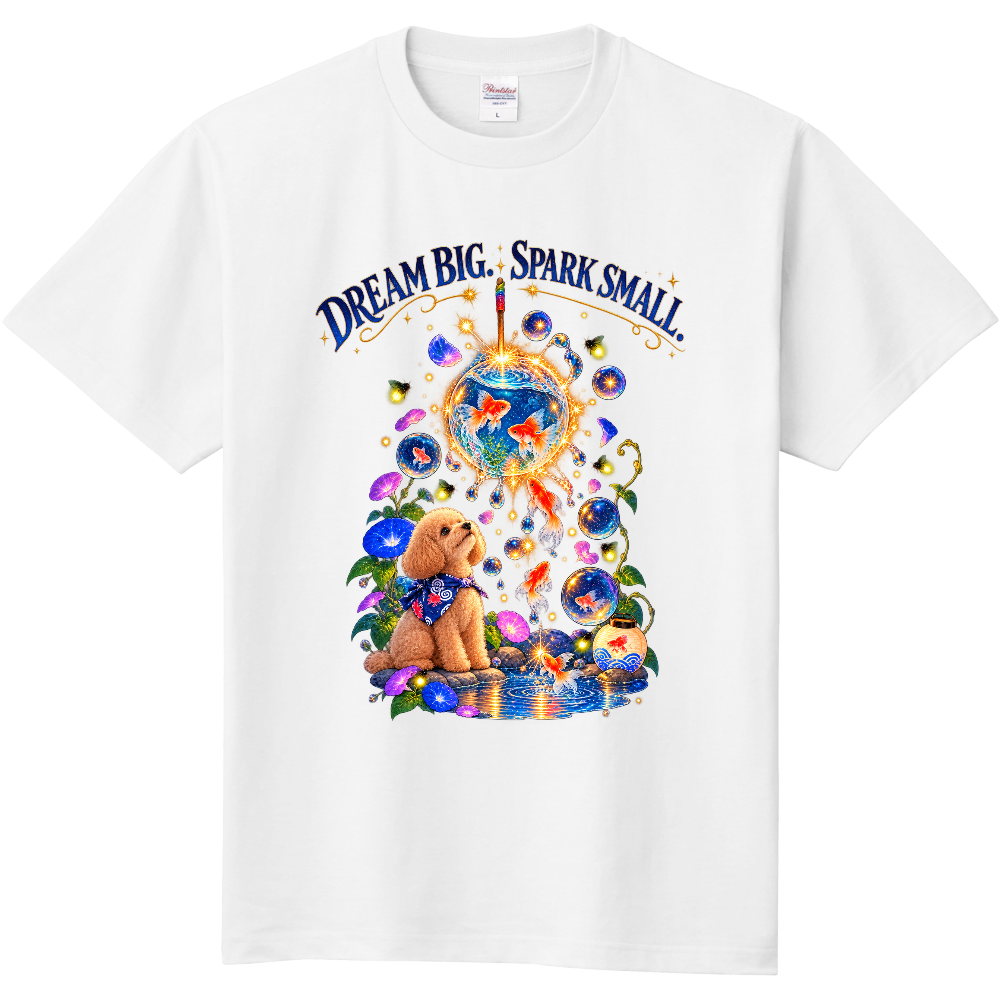 DREAM BIG. SPARK SMALL. — 線香花火と金魚の幻想世界 Tシャツ