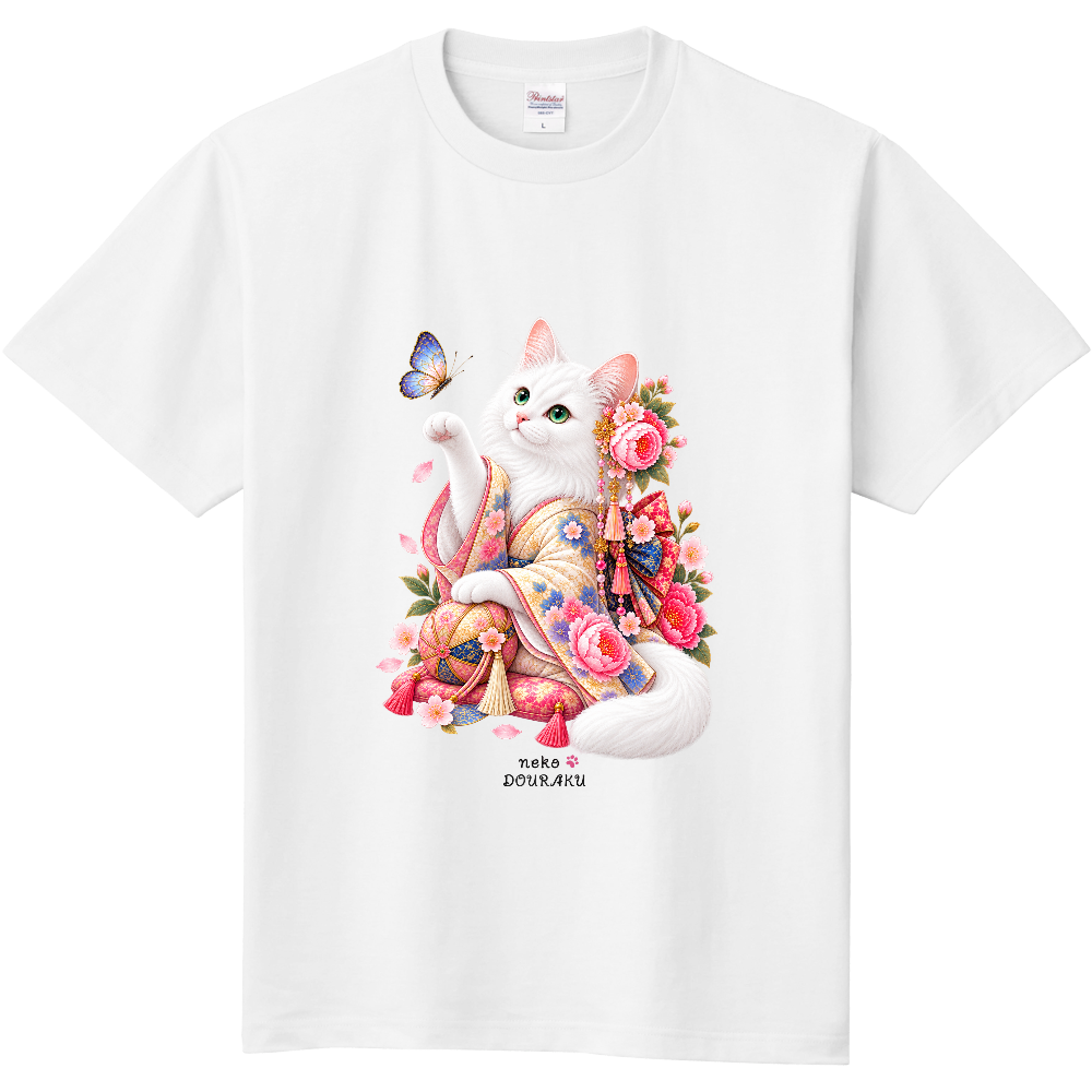 猫道楽　Tシャツ　白猫
