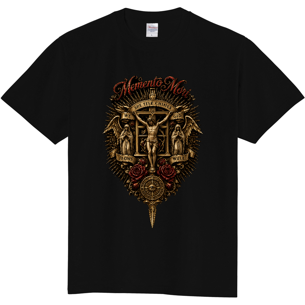 MEMENTO MORI ゴシックエンブレム Tシャツ