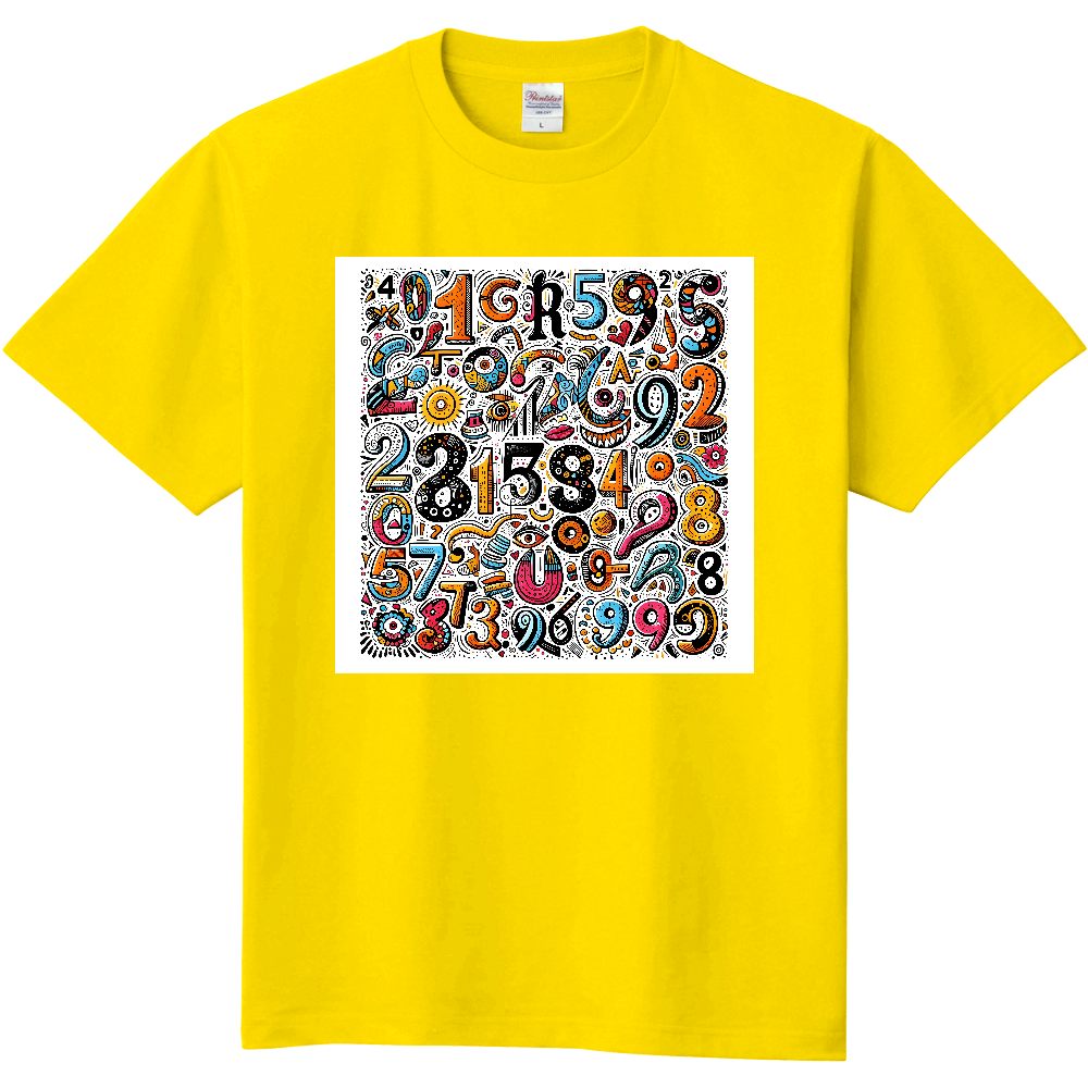 NUMBER MIX レトロポップ スクエアTシャツ