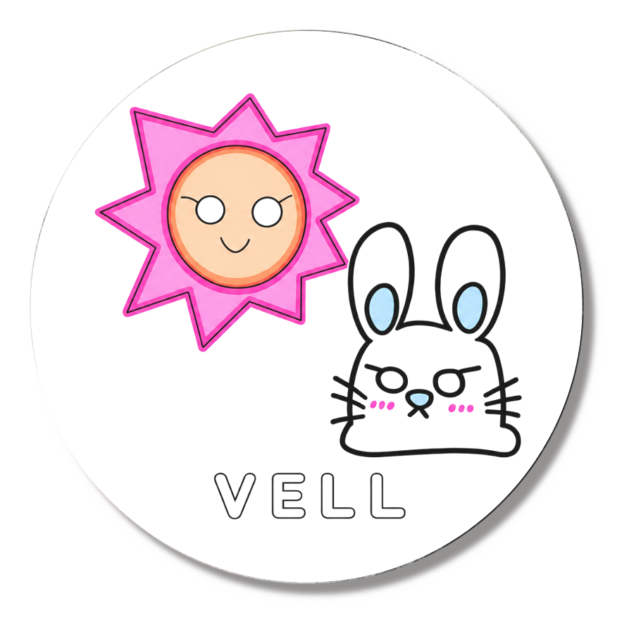 【VELL】うさべる×サンさん 缶バッジ ホワイト