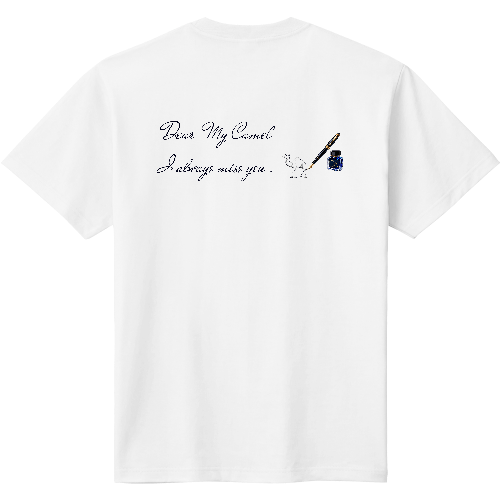 万年筆風Ｔシャツ＜ラクダ・背面＞