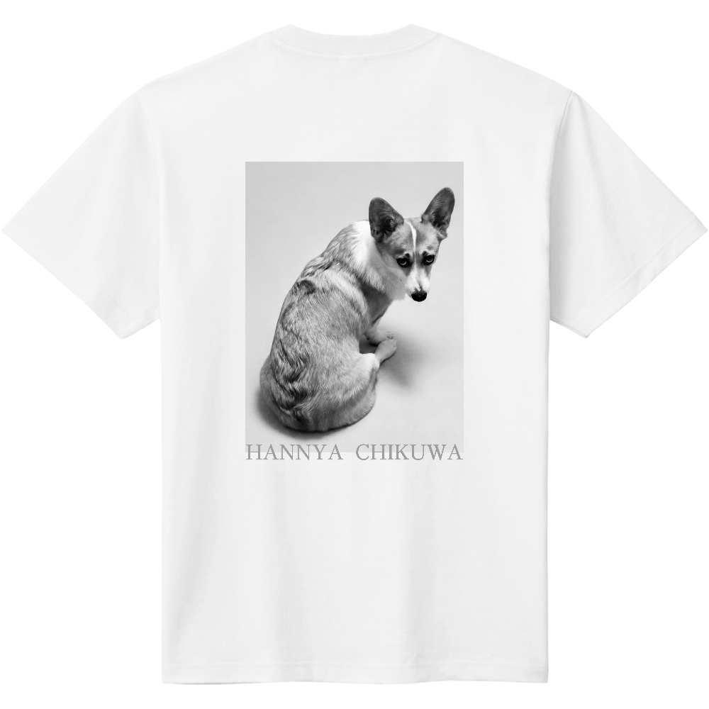 モノクロ般若ちくわTシャツ(背面)