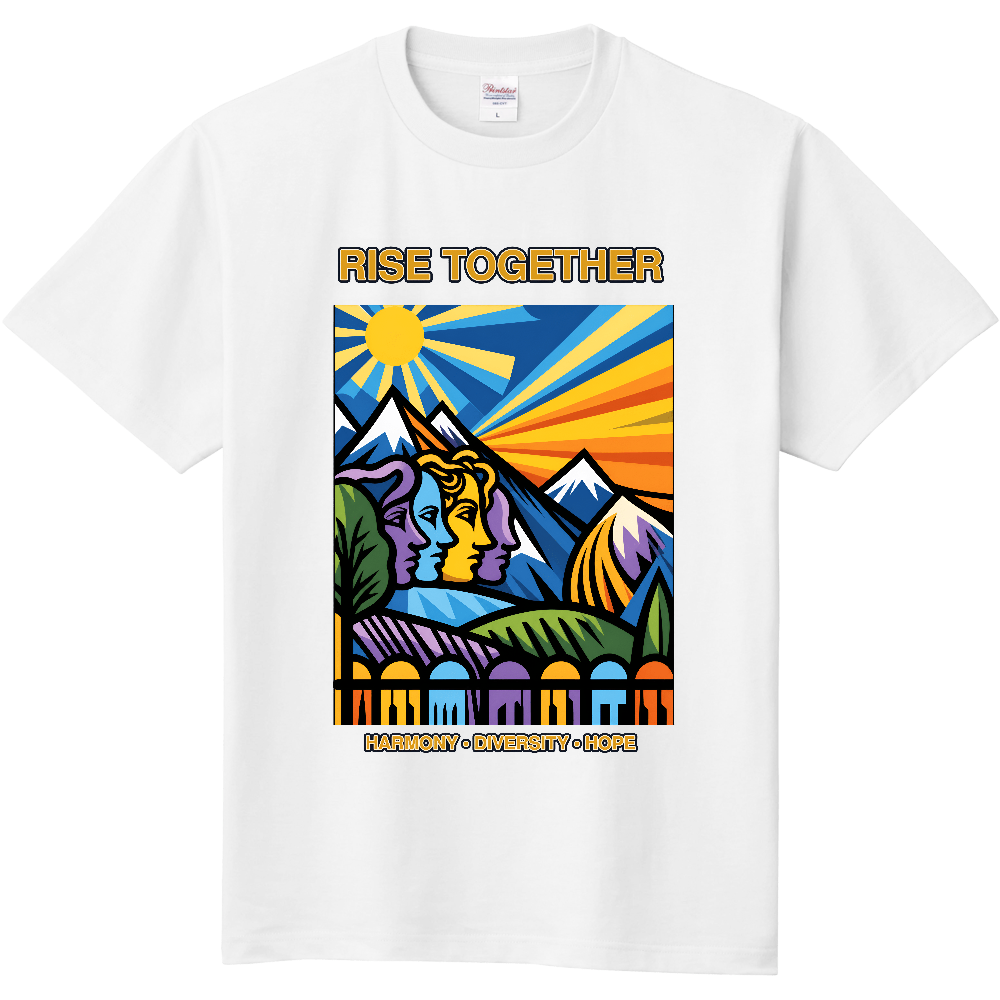 RISE TOGETHER ポップアート ストリートTシャツ