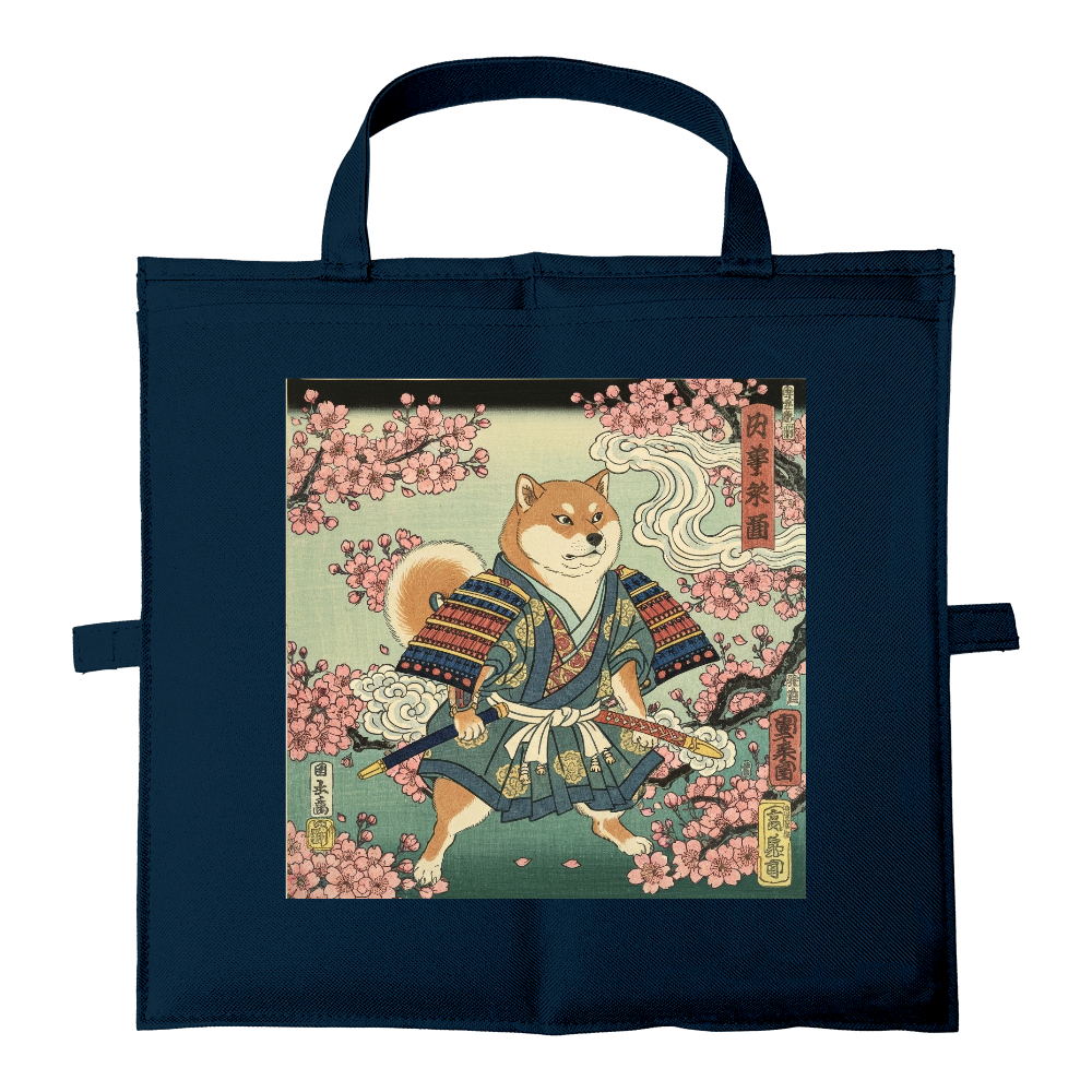 柴犬将軍桜浮世絵　	バッグにもなるシートクッション