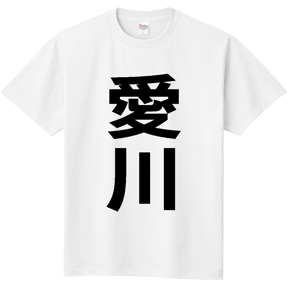 【市区町村】[神奈川県] 愛川町 「愛川」 縦書き 文字 Tシャツ