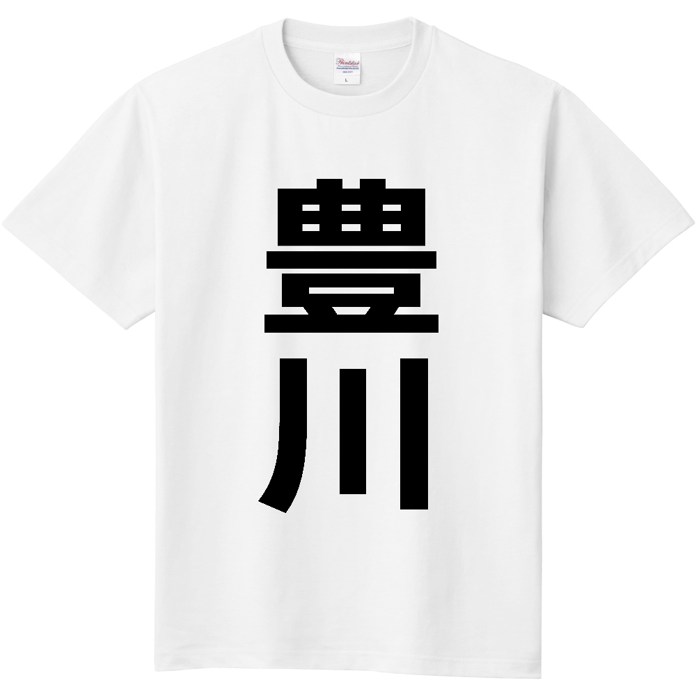【市区町村】[愛知県] 豊川市 「豊川」 縦書き 文字 Tシャツ