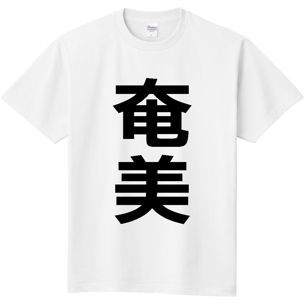 【市区町村】[鹿児島県] 奄美市 「奄美」 縦書き 文字 Tシャツ