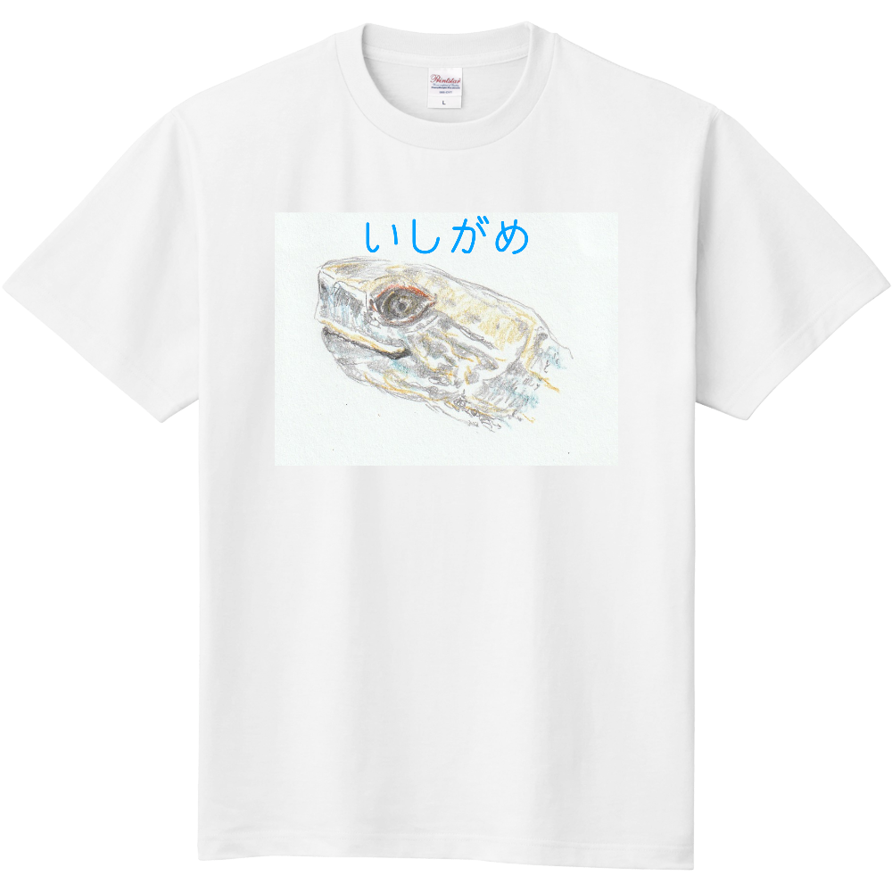 イシガメどアップTシャツ