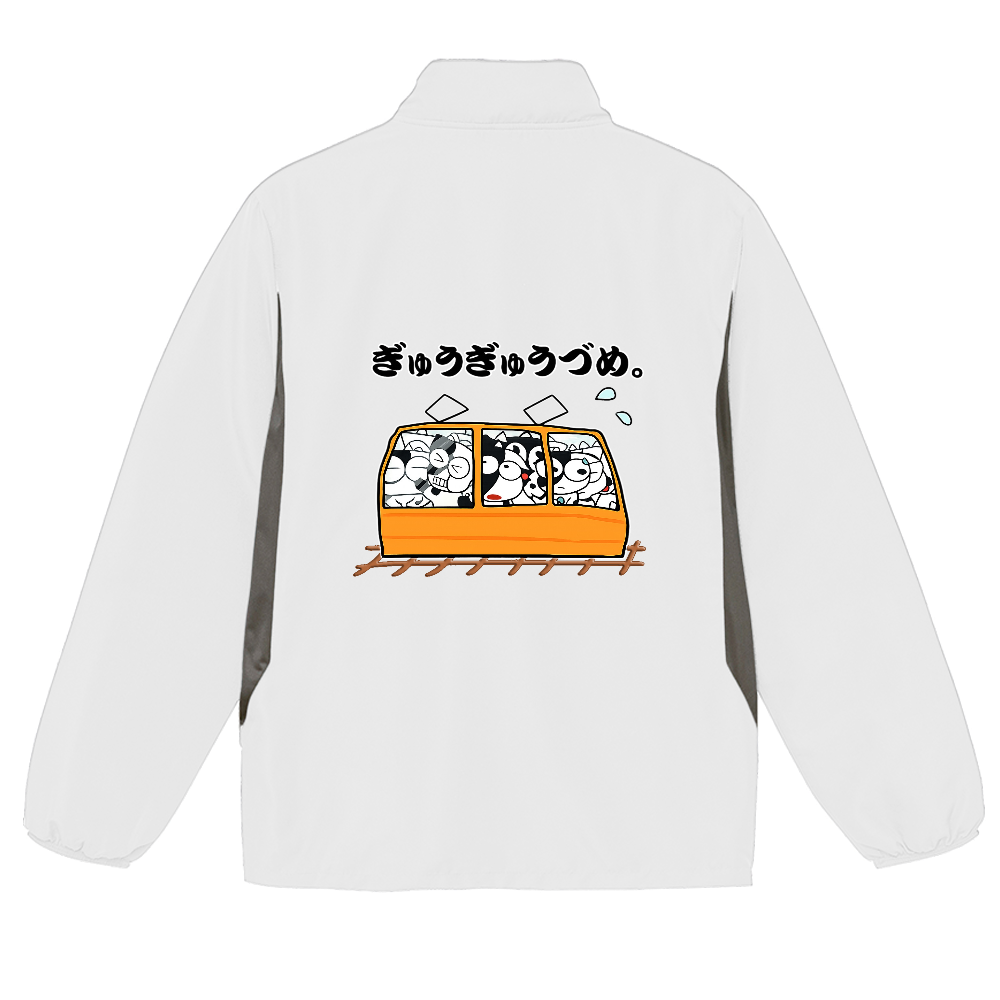 ぎゅうぎゅうづめ。マイクロリップストップ フードイン ジャケット（裏フリース）
