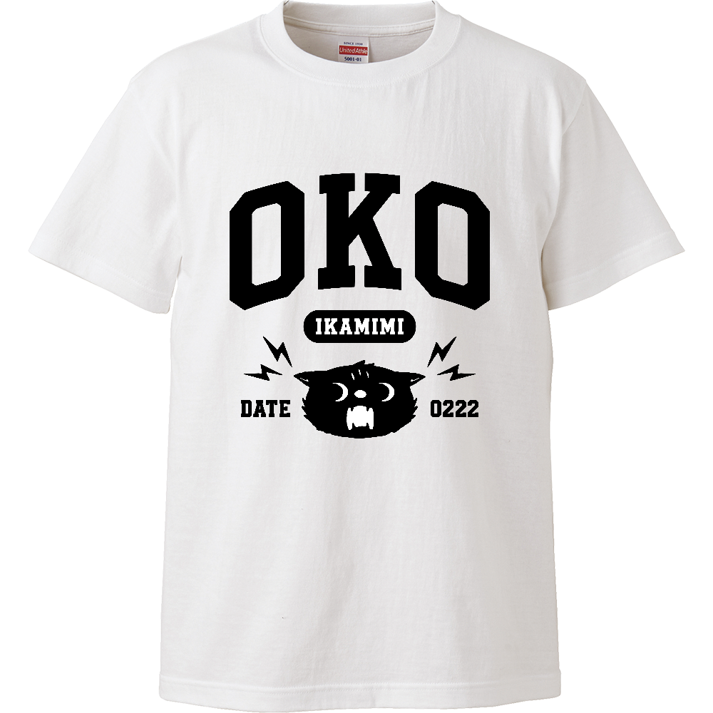 OKO イカ耳のおこ猫くん カレッジロゴ風