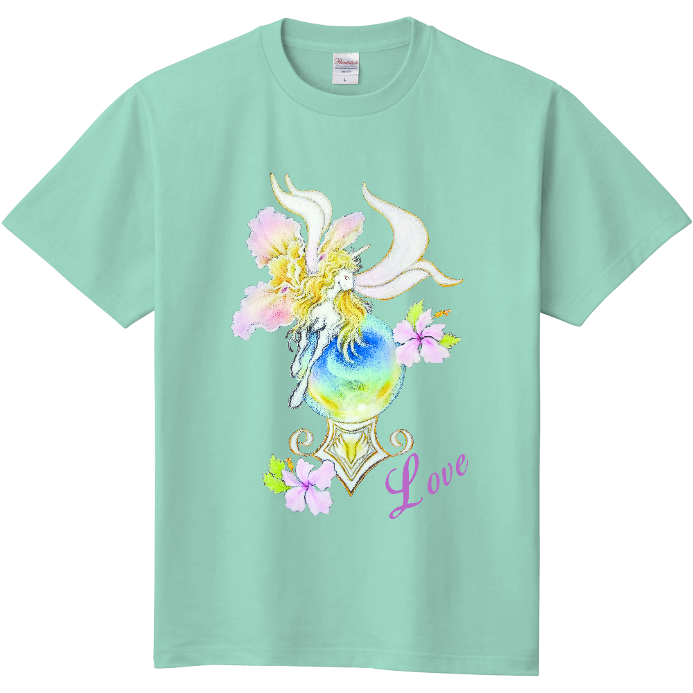 定番Tシャツ 花とペガサス アイスグリーン