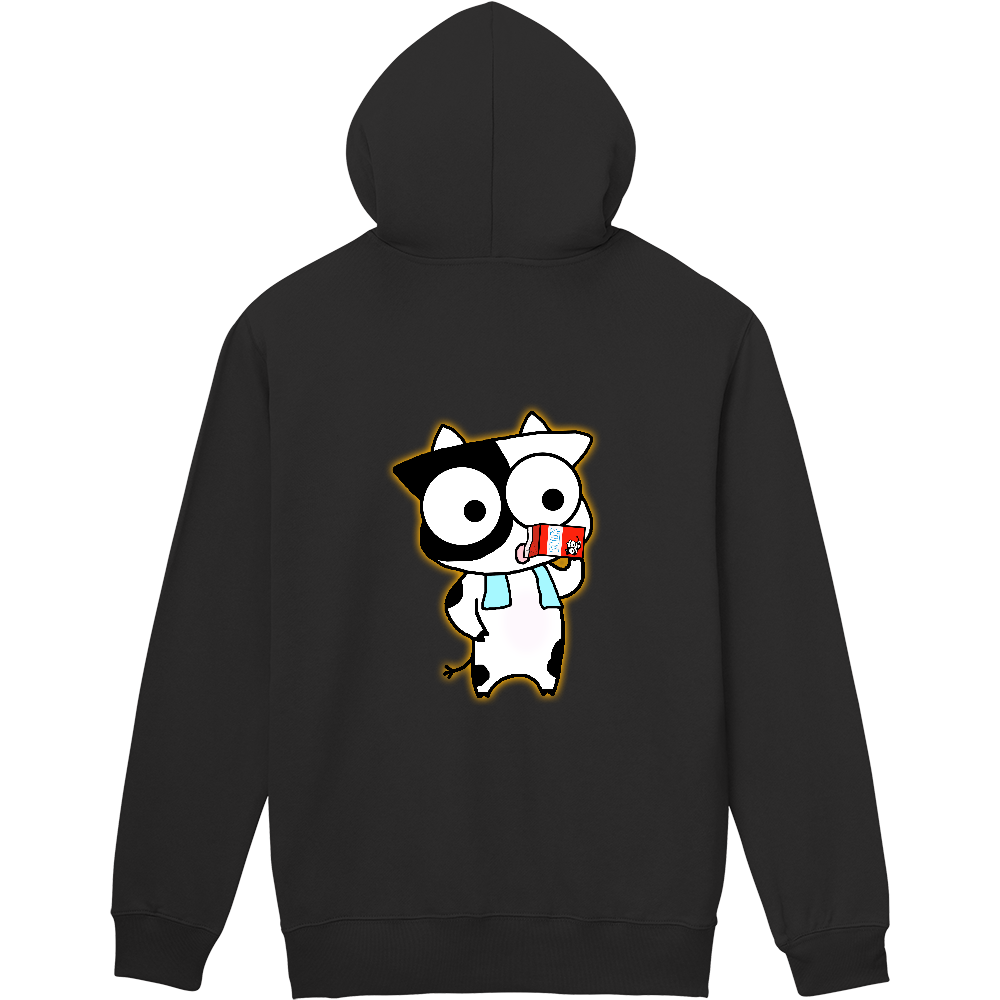 牛乳うしくんバックプリント軽量ジップパーカー