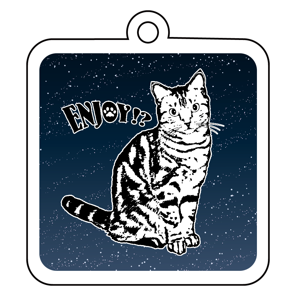 CAT_1KW (アクリルキーホルダー　四角型 6cm)
