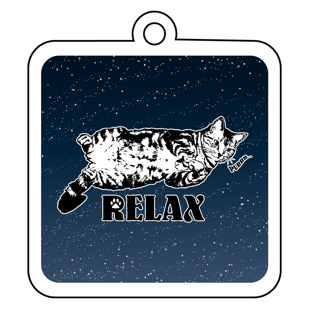 CAT_4KW (アクリルキーホルダー 四角型 6cm)