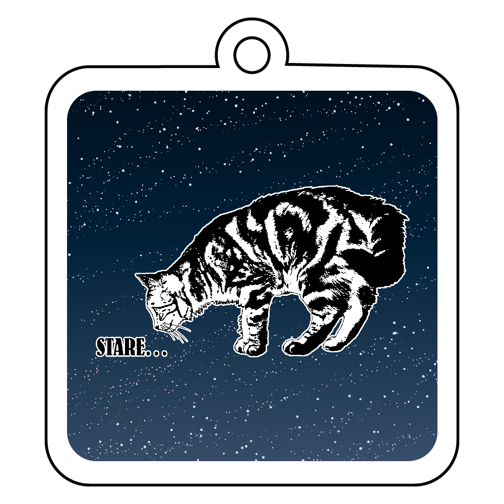 CAT_7KW (アクリルキーホルダー　四角型 6cm)