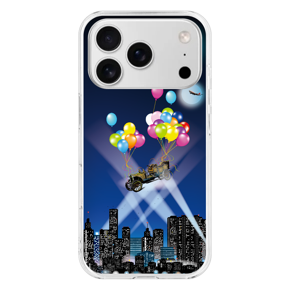 S17p040　シュール『風船』HD iPhone17pro (透明)(ハードケース)｜PLATA