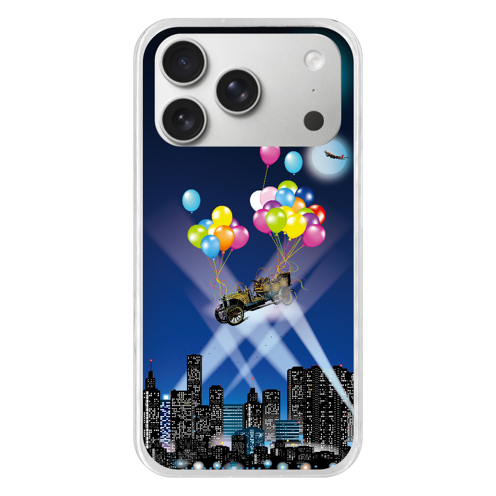 S17p041　シュール『風船』TPU iPhone17 Pro TPUケース｜アングラベース