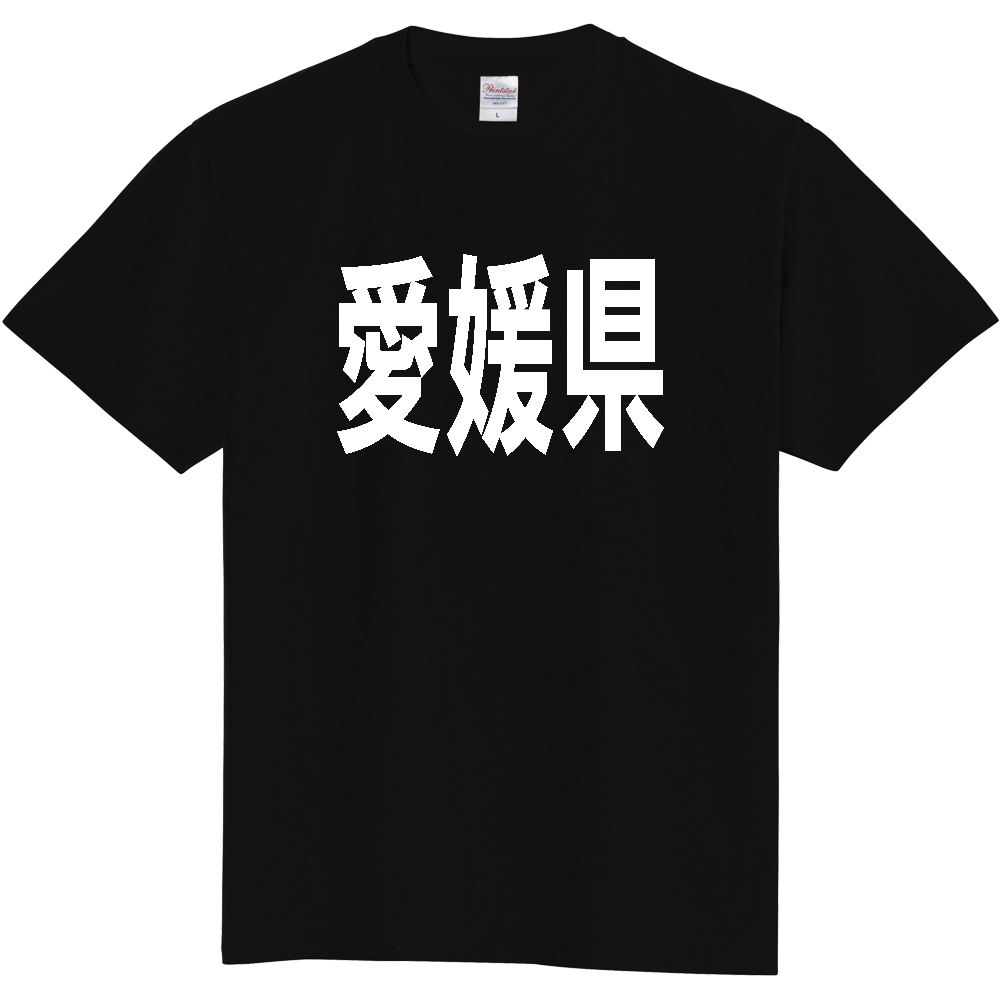 【都道府県】  「愛媛県」 白文字 Tシャツ [愛媛県]