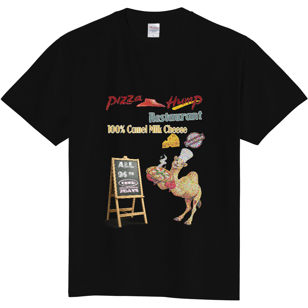ファーストフードＴシャツ＜ピザ赤・前面＞