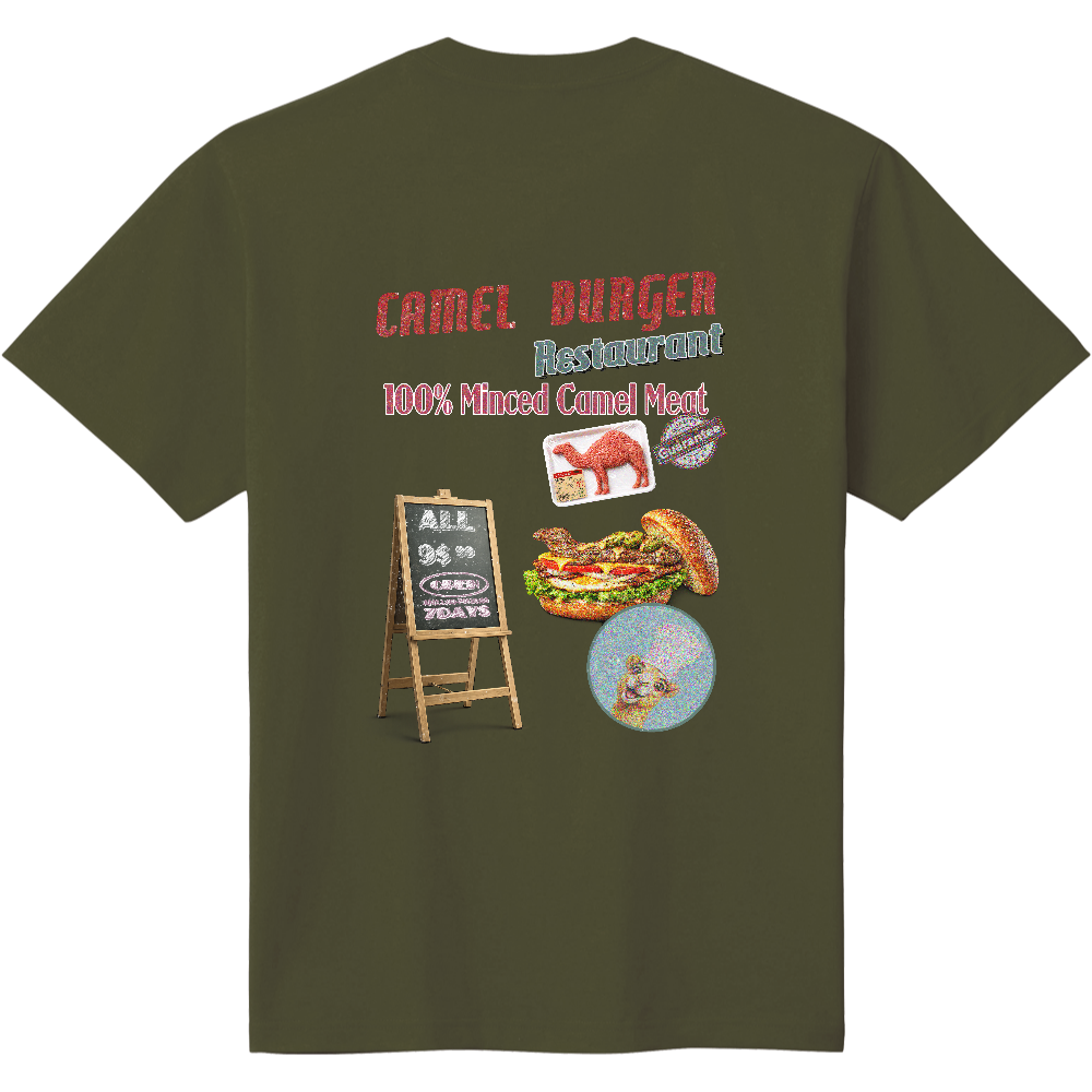 ファーストフードTシャツ<ラクダバーガー・背面>