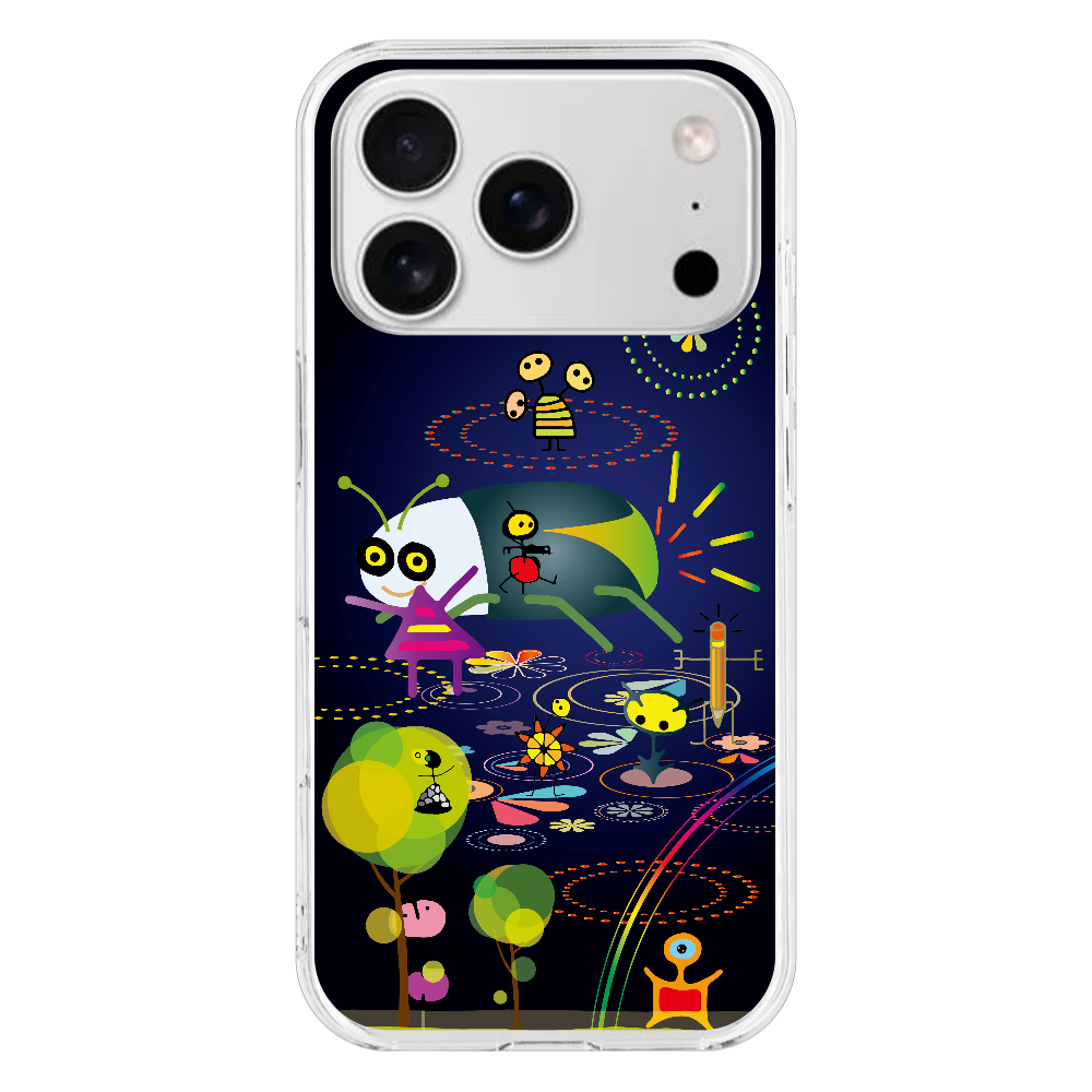 S17p046 ポップ『ホタル』HD iPhone17pro (透明)(ハードケース)|PLATA