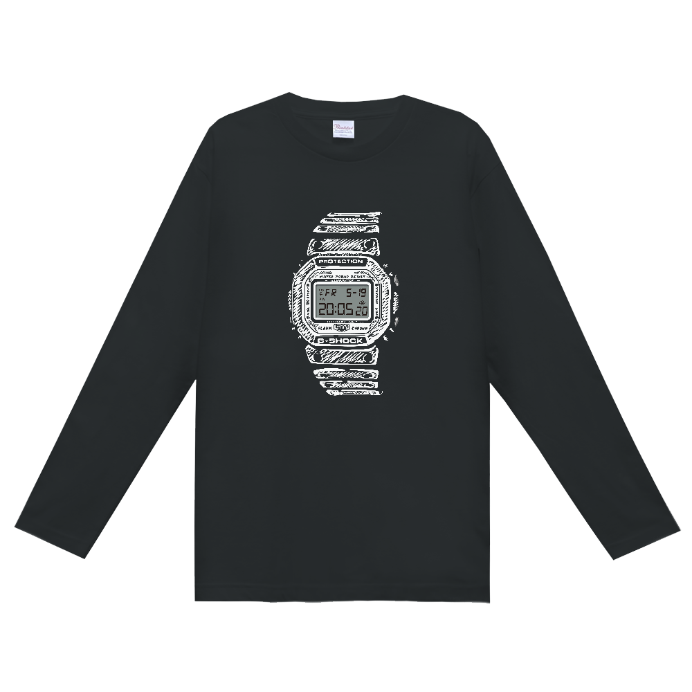 腕にデジタル時計（Digital watch on the wrist）