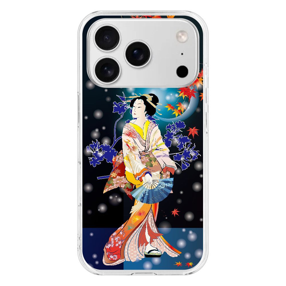 S17p055 浮世『美人』HD iPhone17pro (透明)(ハードケース)|PLATA