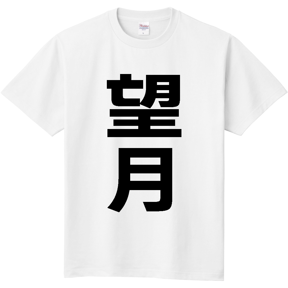 【苗字】 「望月」 縦 黒文字 Tシャツ