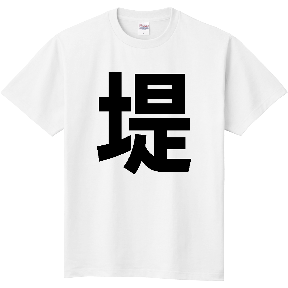 【苗字】  「堤」 縦 黒文字  Tシャツ 