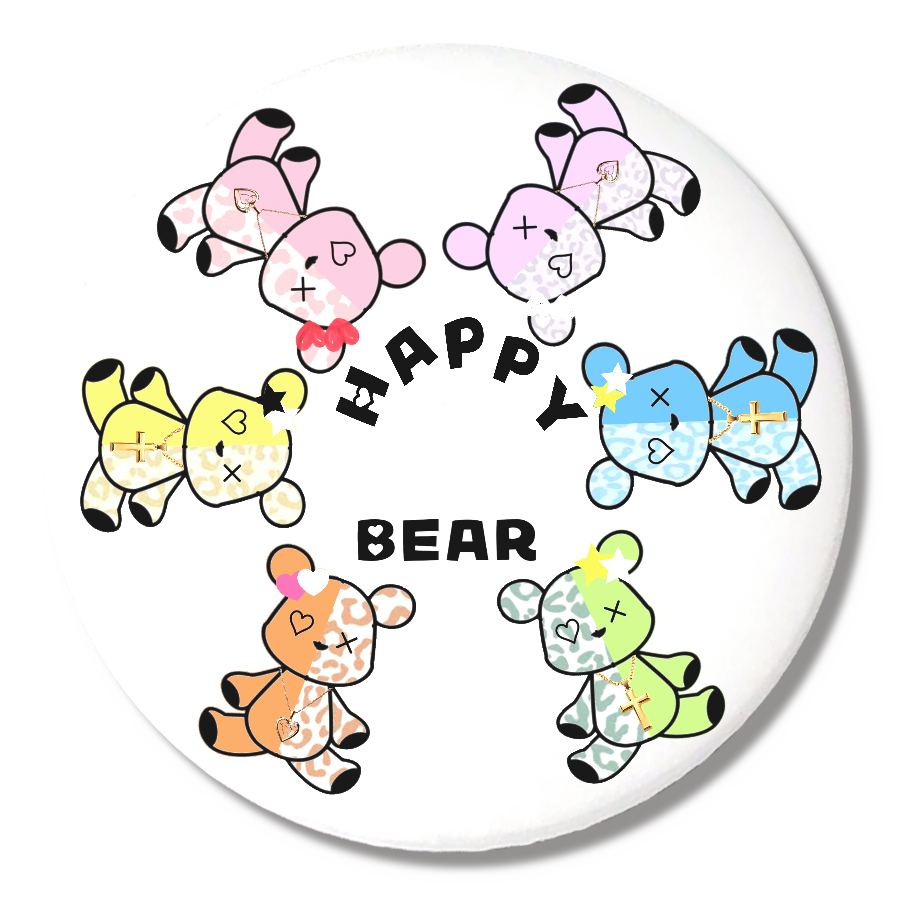 ヒョウ柄Bear♡缶バッジ