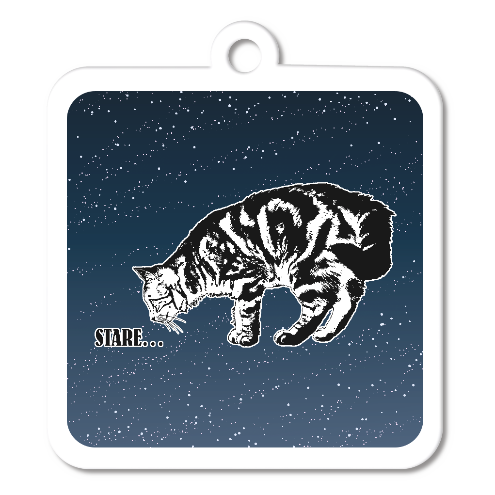 CAT_7KW (アクリルキーホルダー　四角型 6cm)