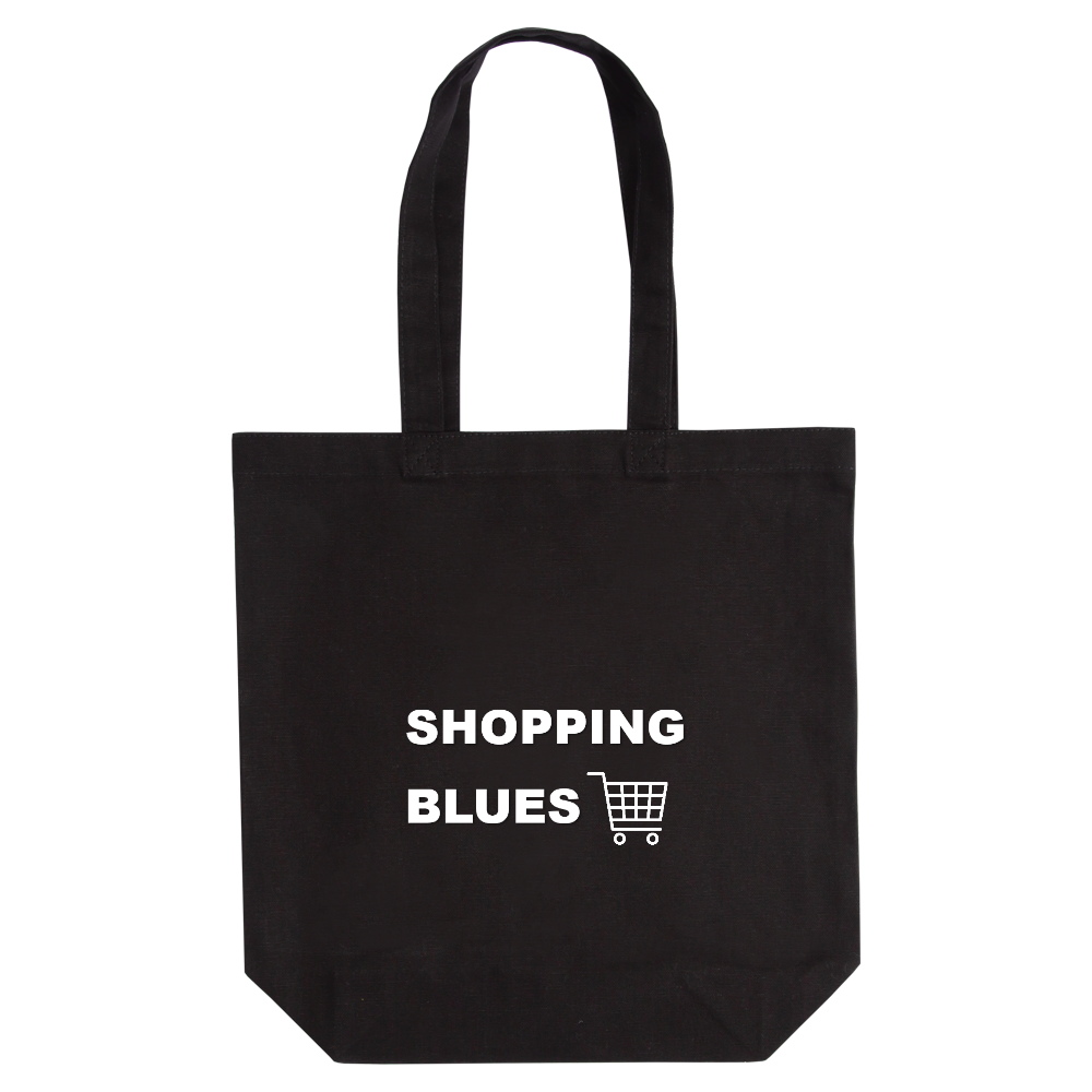 SHOPPING BLUES (ショッピング・ブルース)定番トートバッグ(M)【白プリントあり】No.2