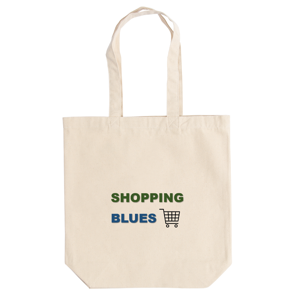 SHOPPING BLUES (ショッピング・ブルース)定番トートバッグ(M)【白プリントあり】