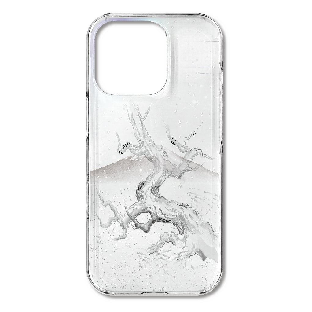 S16p067 水墨画『朽木』HD iPhone16pro (透明)(ハードケース)|PLATA
