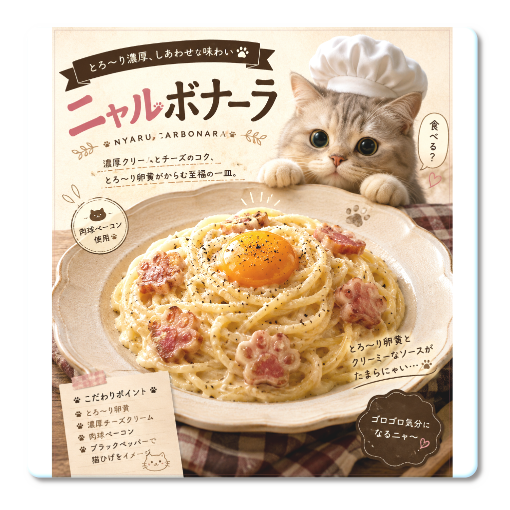 ニャルボナーラ♬
