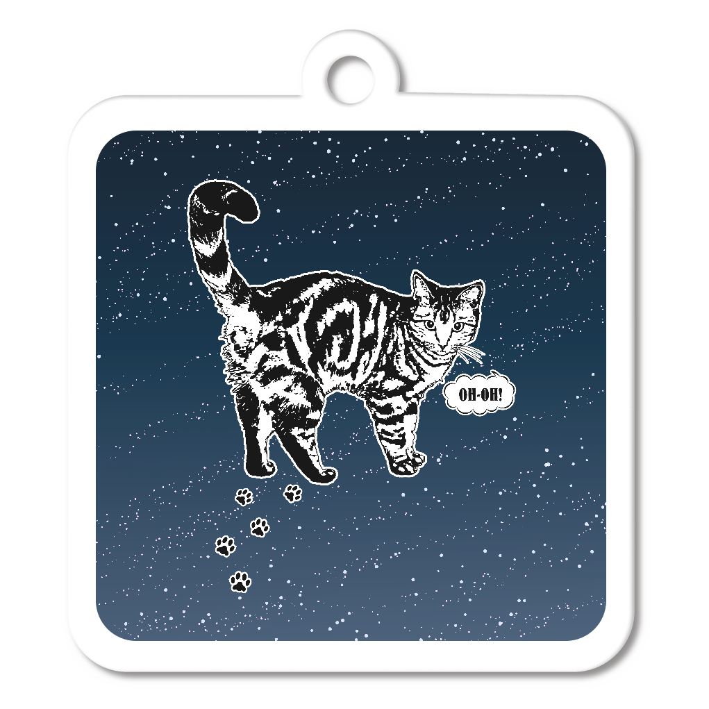 CAT_13KW (アクリルキーホルダー 四角型 6cm)