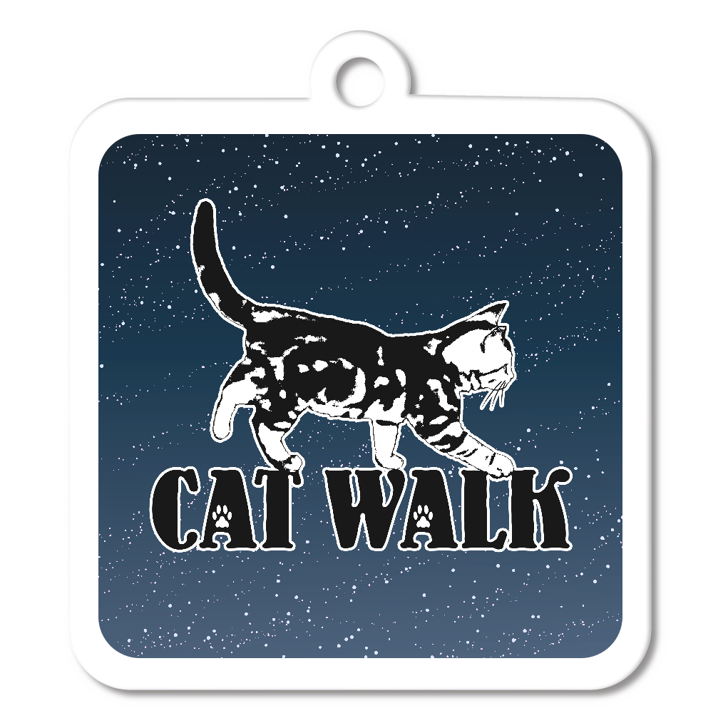CAT_12KW (アクリルキーホルダー　四角型 6cm)